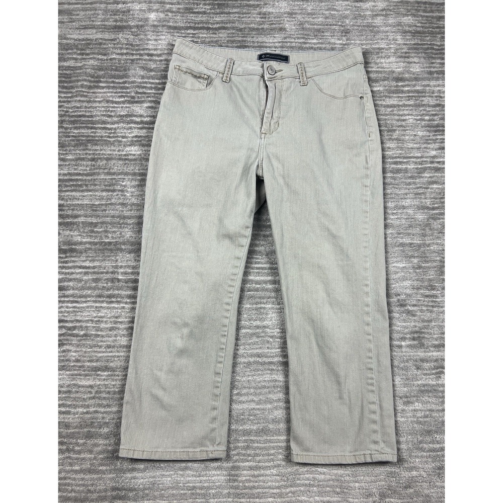 Lee Cropped Jeans Women 12 Tan Platinum Label Straight Leg Mid Rise Taupe Pants